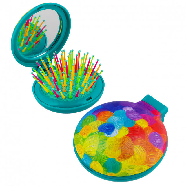 Pylones Katlanabilir ve Aynalı Saç Fırçası - Lady Retro - Palette