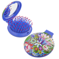 Pylones Aynalı Katlanabilir Saç Fırçası - Lady Retro - Fleurs d'eau