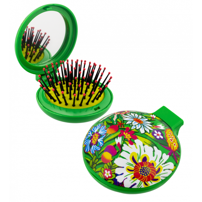 Pylones Aynalı Katlanabilir Saç Fırçası - Lady Retro - Printemps