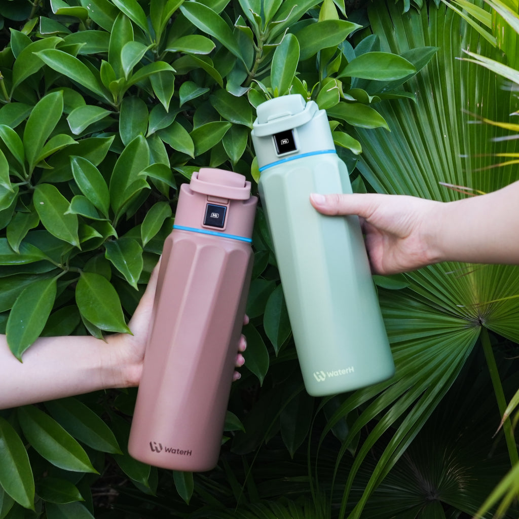 WaterH Boost Akıllı Termos - Hidrasyon Takibi Yapan, Yalıtımlı 0.7 L Akıllı Su Şişesi - Kahverengi