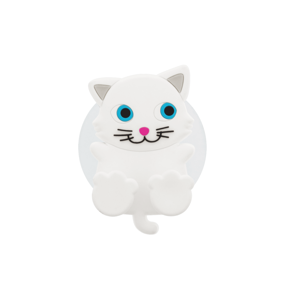 Beyaz Kedi Diş Fırçası Tutacağı