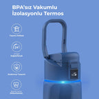 WaterH Boost Akıllı Termos - Hidrasyon Takibi Yapan, Yalıtımlı 0.95 L Akıllı Su Şişesi - Koyu Mavi