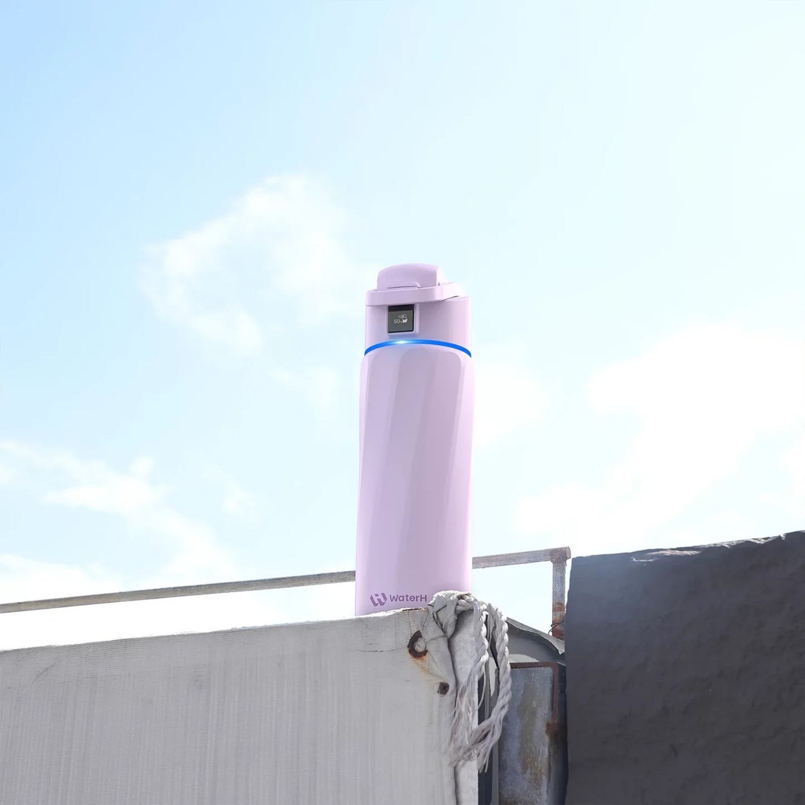 WaterH Boost Akıllı Termos - Hidrasyon Takibi Yapan, Yalıtımlı 0.7 L Akıllı Su Şişesi - Mor