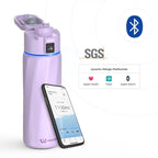 WaterH Boost Akıllı Termos - Hidrasyon Takibi Yapan, Yalıtımlı 0.7 L Akıllı Su Şişesi - Mor