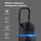 WaterH Boost Akıllı Termos - Hidrasyon Takibi Yapan, Yalıtımlı 0.7 L Akıllı Su Şişesi - Siyah