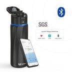 WaterH Boost Akıllı Termos - Hidrasyon Takibi Yapan, Yalıtımlı 0.7 L Akıllı Su Şişesi - Siyah