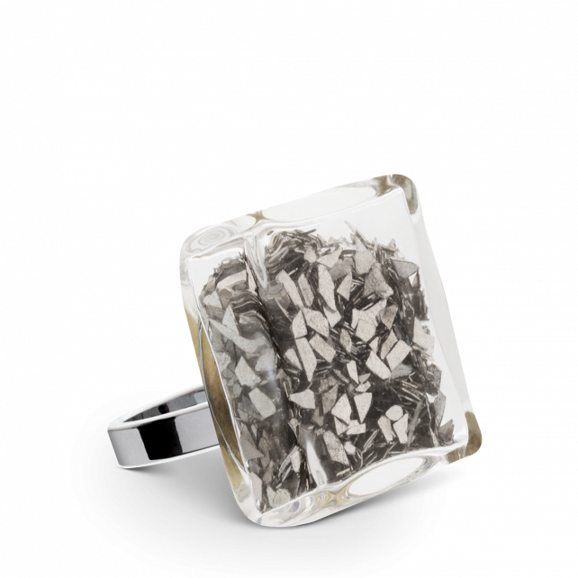 Silver Carré Medium Paillettes