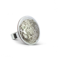 Silver Yüzük Galet Medium Paillettes