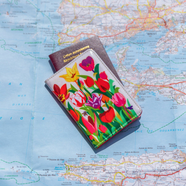 Pylones Pasaport Kılıfı - Voyage - Tulipes