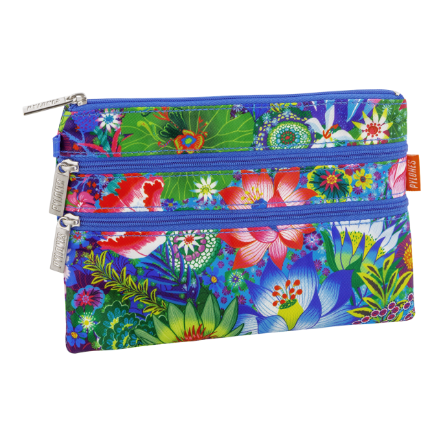 Pylones 3 Fermuarlı Çanta - Zip It - Fleurs D'eau