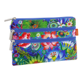 Pylones 3 Fermuarlı Çanta - Zip It - Fleurs D'eau