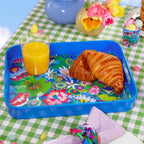 Pylones Servis Tepsisi - Aperitime - Fleurs d'eau (Orta Boy)