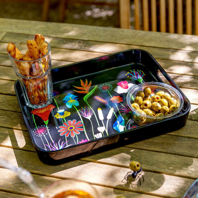 Pylones Servis Tepsisi - Aperitime - Jardin fleuri  (Orta Boy)