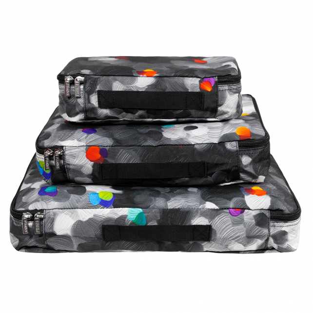 Pylones 3'lü Seyahat Çantası Seti - Travel Organizer - Black Palette