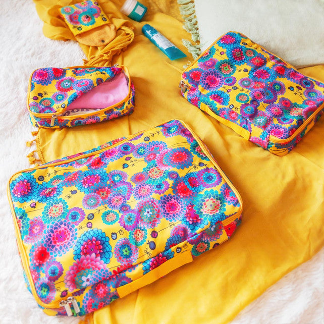 Pylones 3'lü Seyahat Çantası Seti - Travel Organizer - Dahlia