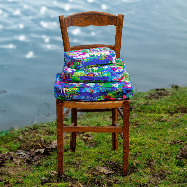 Pylones 3'lü Seyahat Çantası Seti - Travel Organizer - Fleurs d'eau