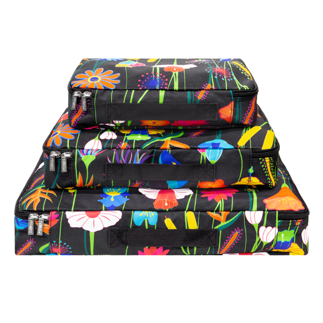 Pylones 3'lü Seyahat Çantası Seti - Travel Organizer - Jardin fleuri