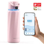 WaterH Boost Akıllı Termos - Hidrasyon Takibi Yapan, Yalıtımlı 0.7 L Akıllı Su Şişesi - Açık Pembe