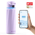 WaterH Boost Akıllı Termos - Hidrasyon Takibi Yapan, Yalıtımlı 0.7 L Akıllı Su Şişesi - Mor